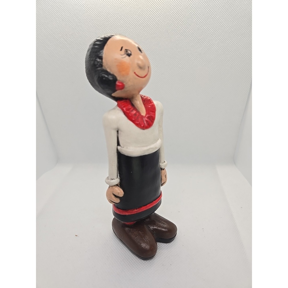 Vtg Popeye Olive Oyl Ceramic Figurine Sailor 6" Tall Signed On Bottom - Picture 2 of 10